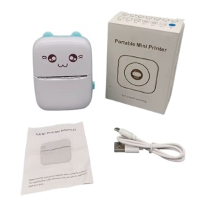 Imprimanta termica portabila, Mini Sticker Printer, Bluetooth, multicolor, 82x82x45mm