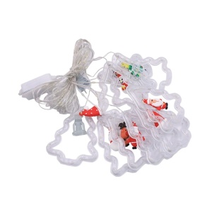 Instalație de Craciun, led cald, 3m liniari, ploaie 70cm, 10 figurine