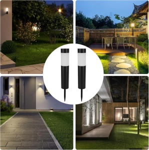 Lumini solare pentru grădină exterioară, pachet de 2 lumini solare de grădină cu lumină albă caldă, iluminat de grădină cu baterie de 600 mAh - Img 2