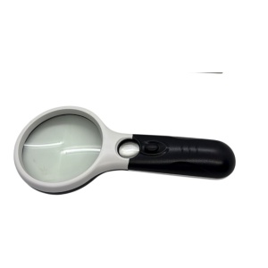 Lupa profesionala cu iluminare LED-uri pe baterii si doua lupe incorporate, negru/alb