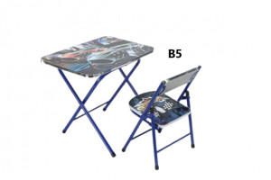 Masuta si Scaunel Pliabile B5 , Imprimeu Racing , Reglabile pe Inaltime - Img 2
