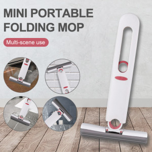 Mini Mop Portabil cu stoarcere automata, Burete de inalta calitate, Spalare umeda sau uscata, Potrivit pentru Geamuri, Blaturi, Bucatari, Bai - Img 8