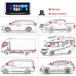 Navigatie Auto UNIVERSALA, Navigatie portabila Android 13 Universala, 2 GB RAM 32 GB ROM Octa-Core, Ecran rabatabil de 6.86 inchi, Android Auto & Carplay, WiFi, GPS, BT, FM+ Camera marsarier inclusa, Aplicatie Wi-Fi, Bluetooth Audio, negru - Img 6