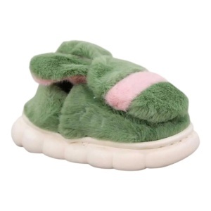 Papuci de copii, de casa, voluminosi, stil mocasini Verde - Img 2