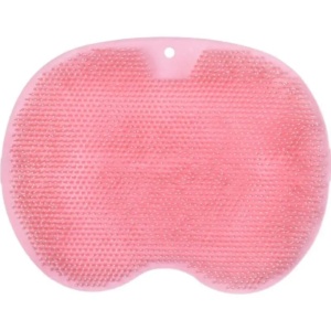 Perie din silicon cu ventuze pentru exfoliere si curatare spate si picioare, roz, 25x30 cm