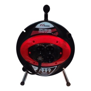 Prelungitor cablu electric pe tambur 40 metri, cu maner, 4 prize, 3x2.5mm