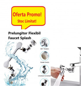 Prelungitor Flexibil Faucet Splash, Universal Pentru Robinet, Cap Rotativ, ideal in Bucatarie,0080ZD