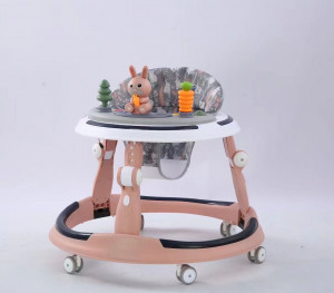 Premergator P7 Roz, Premergator 3 in 1, Baza rotunda antirasturnare, reglabil pe inaltime, cu cordon luminos muzical, Roti silicon - Img 2