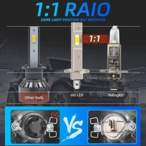 Set 2X Becuri Led Auto, H1, 120W, Lumina Alb-Rece, 15.000 Lumeni - Img 4