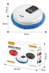 Smart-Mop, Robot Pentru Curatenie cu Functie de UmidifIcator, Laveta din Microfibra , ALB - Img 5