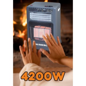 Soba pe gaz GPL si electrica HB-1022NG, aprindere piezo-electrica, 3 placi de incalzire ceramic putere totala 4.2kW, sistem de oprire automata a gazului, Negru - Img 2