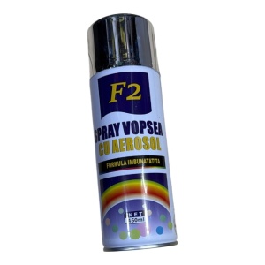 Spray vopsea aerosol F2, negru, 450ml, pentru metal, lemn si plastic
