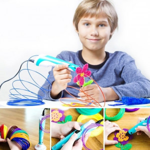 Stilou pentru Desenat In Spatiu 3D, 3DPEN-2 Pentru Incepatori, Cu Afisaj Si Filamente Multicolor - Img 4