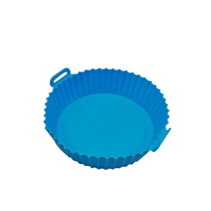 Tava de copt rotunda, pentru cuptor, friteuza, microunde, Albastru