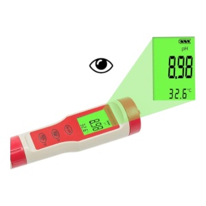 Tester profesional pentru calitatea apei 4 in 1, pH / EC / TDS / Temperatura, IP65, Ecran LCD, Alb/Rosu - Img 3