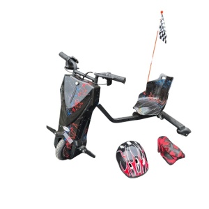 Tricicleta electrica drift 8 inch cu steag si set protectie
