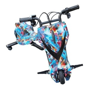 Tricicleta electrica pentru drifturi 360, motor 250 W, 15 KM/H, 4400 mA, 36 V, 8 inch, Display LED și Conexiune Bluetooth, Cadru Reglabil, 3 viteze, lumini pe roată și frontal, AMERICA - Img 2
