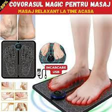 Aparat pentru masajul picioarelor EMS cu electrostimulare pentru imbunatatirea circulatiei, Foot Massager 070BSL - Img 5