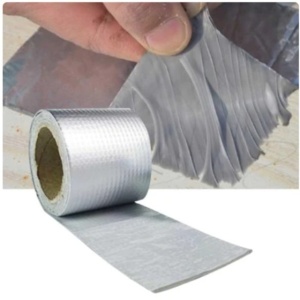 Bandă adezivă super impermeabilă pentru repararea scurgerilor de țevi, soluție pentru scurgeri de apă din folie de aluminiu, etanșare, cauciuc butilic, bandă flexibilă pentru fisuri de suprafață , 20cm x 5M - Img 2