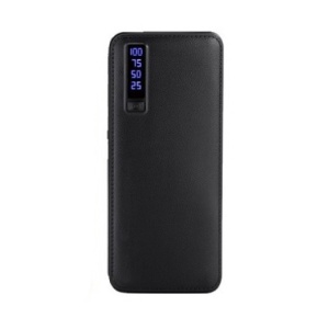 Baterie Externa Smart Power Bank 30000 mAh, 3 x USB Design Piele, Negru - Img 2
