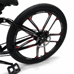 Bicicletă Caraiman 26ZD, pliabilă, roți 26 inch, cu dublă suspensie, frâne pe disc, roșie - Img 4