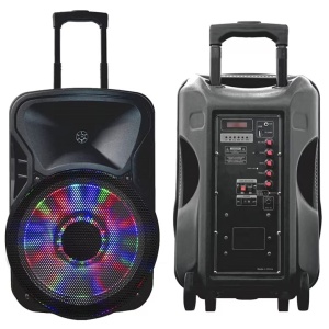 Boxa portabila tip troller KTS1161, Wireless, Bluetooth, 15'', Lumini LED, Super Bass, AUX, Card, USB Stick, Radio FM - Img 2