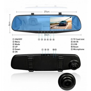 Camera Auto DVR Camcorder FHD 1080P tip Oglinda retrovizoare cu camera fata-spate - Img 2