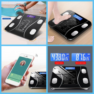 Cantar corporal cu ecran digital Iluminat, aplicatie smart, compatibil android/Ios, conectare bluetooth, termometru, 180 Kg Max - Img 4