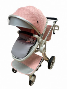 Carucior 2 in 1 Reversibil, Landou si Sport, Egg Shape F1 LC, Roz - Img 2