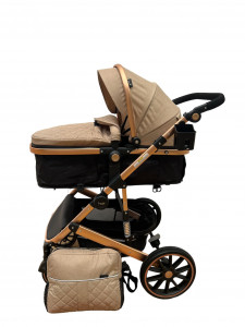 Carucior 2 in 1 Reversibil, T1, kafea , Landou si Sport, cu landou reversibil, cadru aluminiu si geanta cadou - Img 3