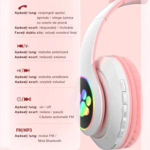 Casti audio Wireless, urechi de pisica, VZV-23M - Img 2
