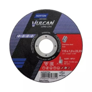 Disc de tăiere Norton Vulcan din oțel inoxidabil 1mm x 115mm