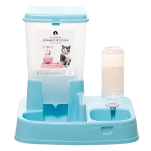 Dispenser mancare/apa pentru animale, 2in1, albastru