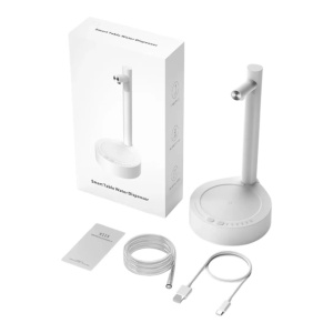 Dozator de apă pentru birou, pompă electrică, 7 moduri, reîncărcabil USB, alb - Img 2