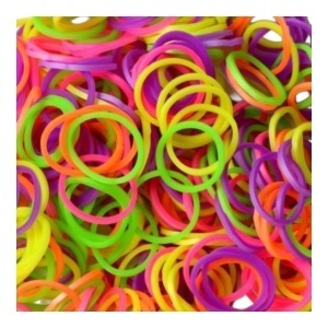 Elastice Rainbow Loom - Neon Mix - 300 buc