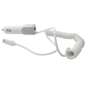 Incarcator Auto Dual cu Cablu pentru iPhone si Port USB