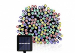 Instalatie Solara SL100C, Led cu 100 Leduri Multicolore, 12m, Diferite Jocuri de Lumini