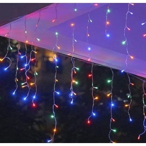 Instalatie Turturi T500C, 500 LED-uri, Multicolor, 20 metri, Interconectabil, Multiple Jocuri de Lumini, Tip Franjuri, de Exterior