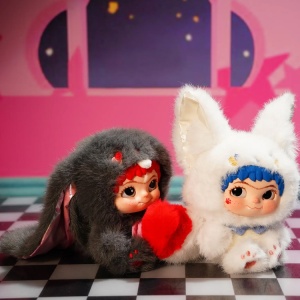 Jucarie plus, breloc pentru ghiozdan, geanta si chei, pufos si dragalas, model bunny/fox - Img 3