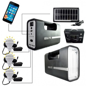 Kit Solar cu Lampa U, USB, 3 Becuri 6V 4Ah ,GDLite1 - Img 3