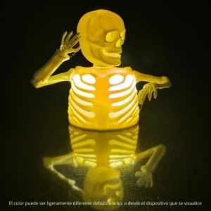 Lumânare cu LED-uri, jumătate de schelet, craniu, dovleac, decorațiune de Halloween, ALB - Img 5