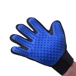 Manusi periat animale, Silicon, Reglabile, Negru/Albastru