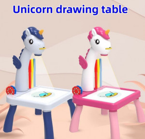 Masuta de desenat UNICORN ALBASTRA cu proiector, diapozitive, holograme - Img 7