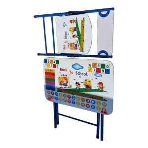 Masuta si Scaunel Pliabile B10 , Imprimeu Bach To School , Reglabile pe Inaltime - Img 2