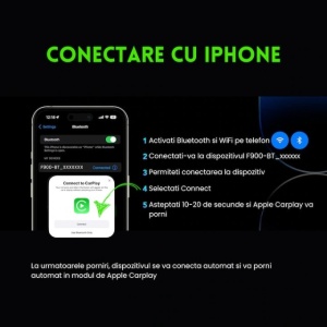 Navigatie Auto UNIVERSALA MARE 2 CAMERE, INCLUSE Display Touchscreen de 10.26 inch, compatibila cu Apple Carplay si Android Auto wireless, Oglindire ecran wireless, Camera trafic frontala + Camera marsarier inclusa, Aplicatie Wi-Fi, Bluetooth Audio, negru - Img 7