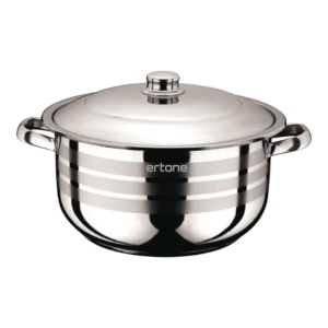 Oala inox cu capac metalic Ertone MN-538, 28 cm, 11L