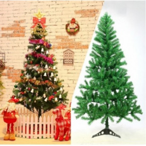 Oferta Brad Artificial de Craciun 210 cm, Suport Inclus + Cadou Accesorii Impodobit- Instalatie Colorata 100Led, 24 Globulete, 1 Beteala, 1 Varf Brad si 12 Fundite Rosii - Img 4