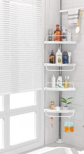 Organizator Multifunctional de Colt Multi Corner Shelf, Pentru Baie si Bucatarie, cu 4 etajere, inaltime 100-320 cm, ideal pentru lipsa de spatiu de stocare - Img 7