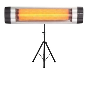 Pachet Radiator electric aluminiu cu infrarosu Hausberg HB-8555, 2000W + Suport radiator Hausberg HB-8712NG, metalic, reglabil pe inaltime 100-180 cm