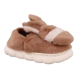 Papuci de copii, de casa, voluminosi, stil mocasini ,M 24-25 ,Maro - Img 3
